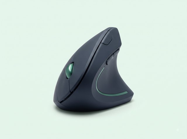 Ergonomic vertical wireless mouse for wrist RSI and carpal tunnel