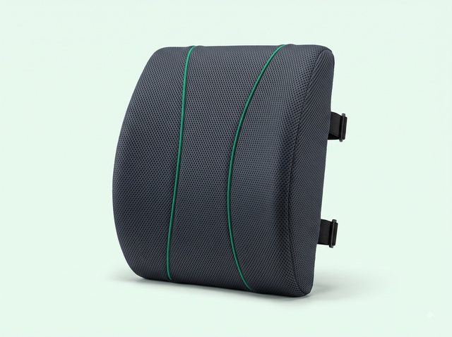 Ergonomic memory foam lumbar back support pillow on office chair